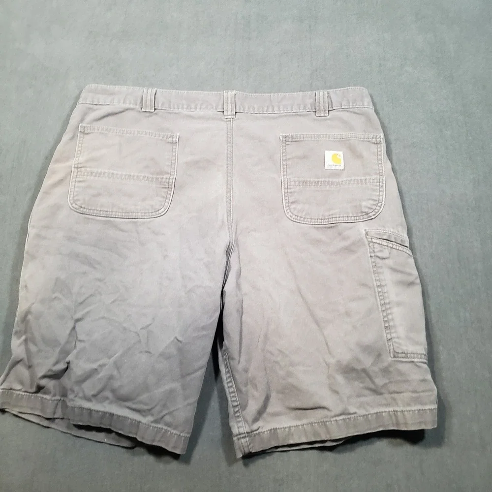 Carhartt Canvas Work Shorts Mens 40 Gray Rugged Flex Relaxed Fit BS2514-M